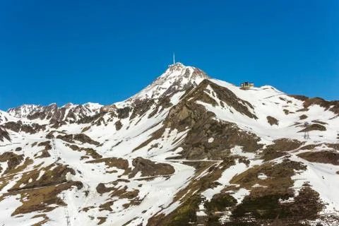 View on the Pic du Midi de Bigorre on sunny day Stock Photos
