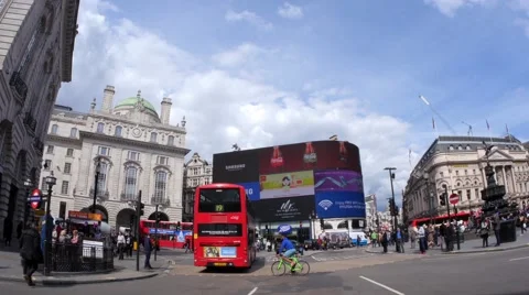 View of Piccadilly Circus in London Stock Footage 62342553