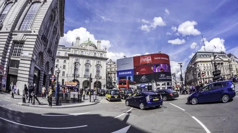 View of Piccadilly Circus in London Stock Footage 62439609