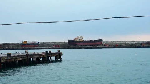 View of the pier and the sea Stock Footage 84730091