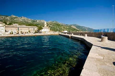 View from the pier at Karlobag Stock Photos