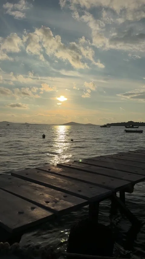 View from the pier to the sea Stock Footage 301515464