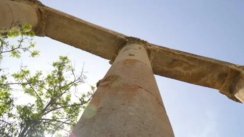 View of pillars in old ancient city Jerash, Jordan. Stock Footage 167810919
