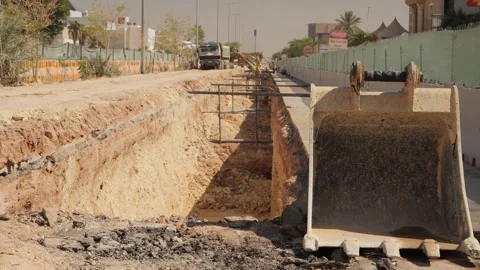 View of a pipe tunnel construction site Stock Footage 263716928