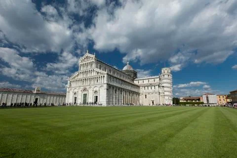 A view of Pisa Cathedral with its medieval belltower, commonly know as The Le Stock Photos