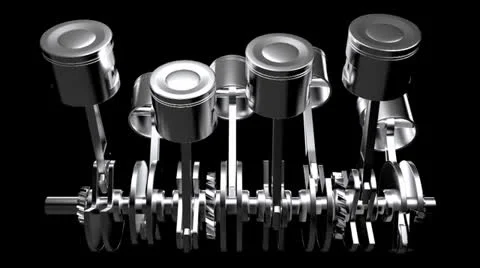 View of the pistons moving from one side, loopable with alpha Vídeos de archivo 22838605