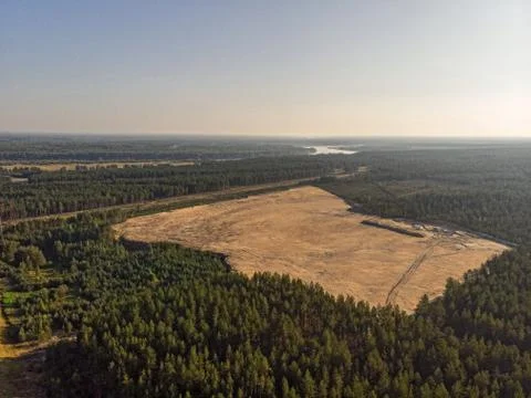 View of the pit from the drone Stock Photos