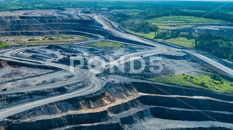 View of a pit on extraction of gold, Russia Stock Photos