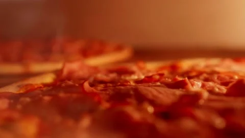 View of the pizza in the oven Stock Footage 158404476
