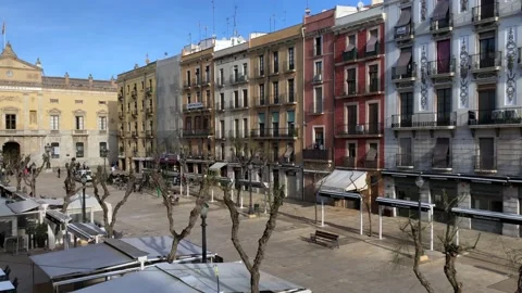 View on the Placa de la font square in Tarragona Vidéo 148549110