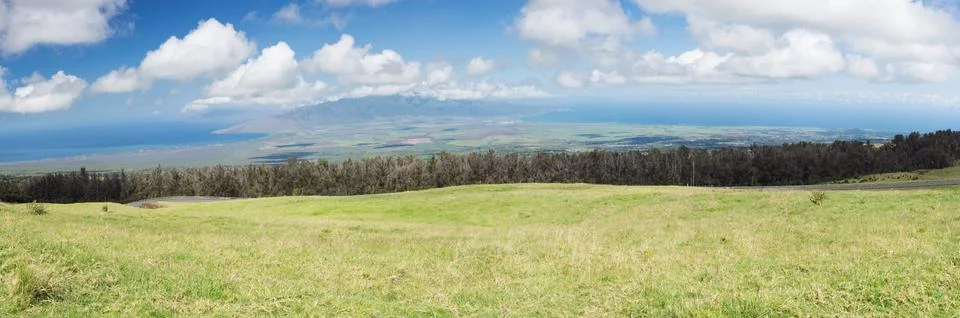 View of the plain between Kahului and Maalaea Bay Stock Photos