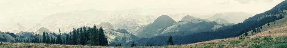 View from the plain to the mountains Foto stock