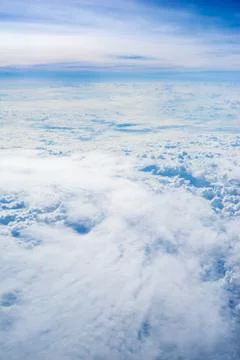 The view from the plane above the cloud and sky Stock Photos