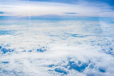The view from the plane above the cloud and sky 写真素材