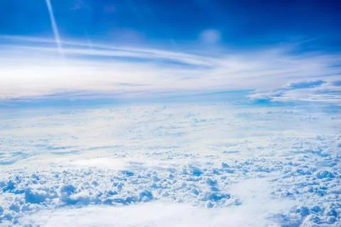 The view from the plane above the cloud and sky Foto stock