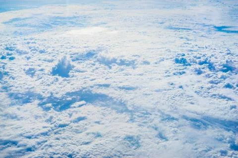 The view from the plane above the cloud and sky Stock Photos