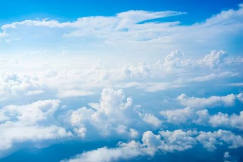 The view from the plane above the cloud and sky 写真素材