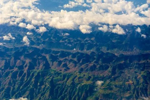 The view from the plane above the cloud and sky Foto stock
