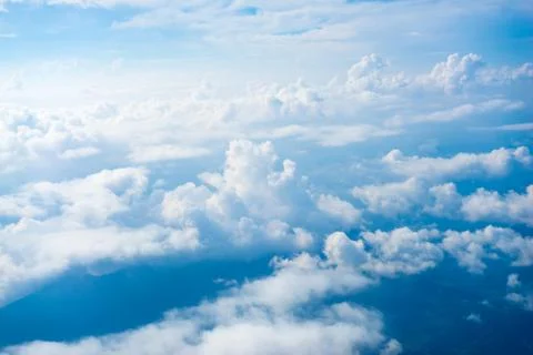 The view from the plane above the cloud and sky Stock Photos