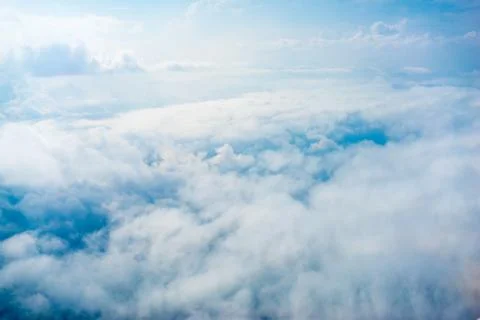 The view from the plane above the cloud and sky 写真素材