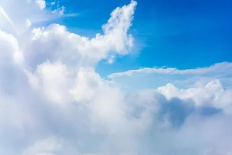The view from the plane above the cloud and sky Stock-Fotos