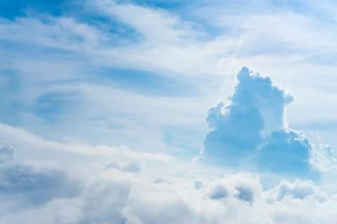 The view from the plane above the cloud and sky Stock-Fotos
