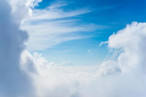 The view from the plane above the cloud and sky Foto stock