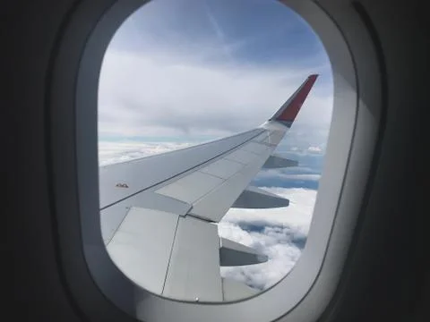 The view from the plane to beautiful clouds Stock Photos