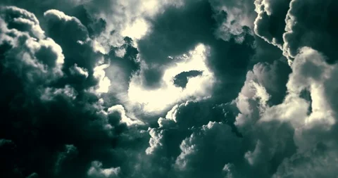View From Plane, Cinematic Dark Clouds Video stock 122063530