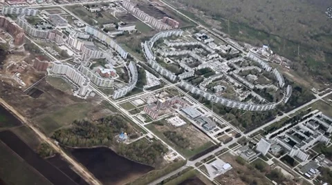 View from plane city Vídeo Stock 7729294