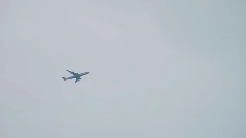 View of plane descenting before landing Stock Footage 79010444
