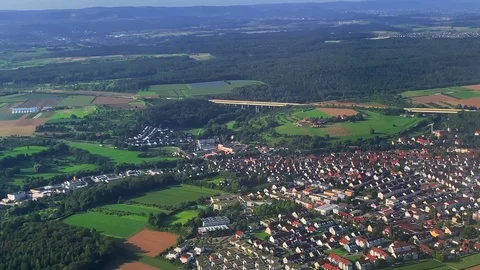 View from the plane to the fields of Germany Stock Footage 114483674