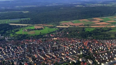 View from the plane to the fields of Germany Stock Footage 114483744
