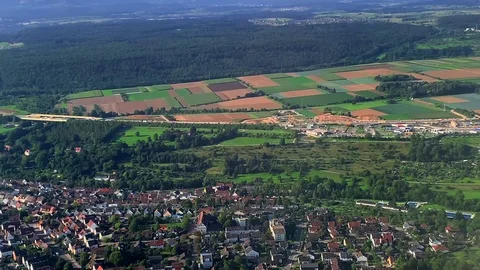 View from the plane to the fields of Germany Stock Footage 115324626