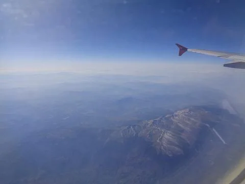 View from the plane over the dessert Stock Photos