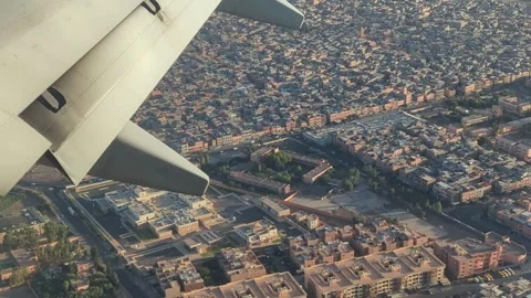 View from the plane over Marrakech in Morocco Stock Footage 256307699