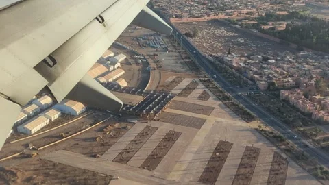 View from the plane over Marrakech in Morocco Stock Footage 256307778