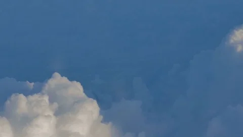 View from the plane to the sky and clouds during the flight. Stock Footage 82481116