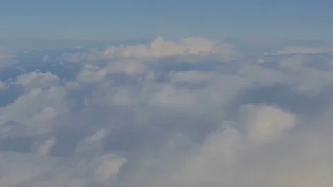 View from the plane to the sky and clouds during the flight. Stock Footage 82481528