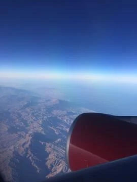 View from the plane before touchdown 스톡 사진