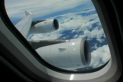 View From Plane Window 08 Stock Footage 492001