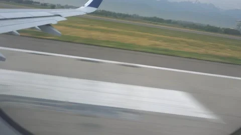 View from the plane window during takeoff Video stock 281198599