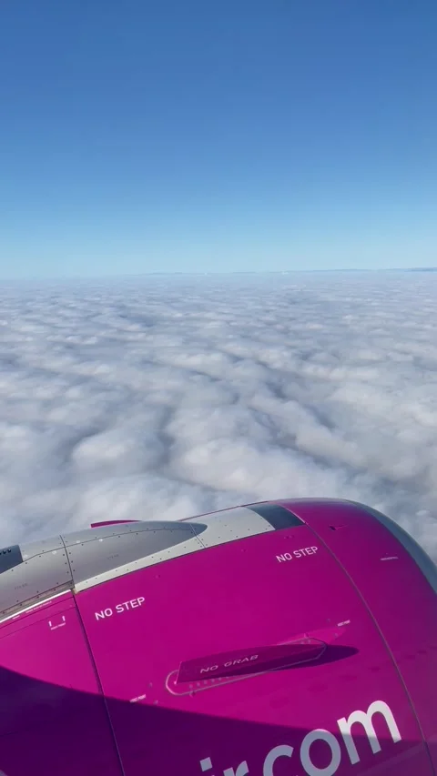 View from plane window flying from Tirana to Izmir . Stock Footage 302188694