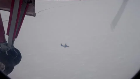 View From Plane Window On Greenland Ice Video stock 219282458