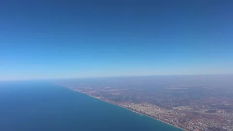 View from a plane window on Gush Dan, including Tel Aviv, Stock Footage 172286054
