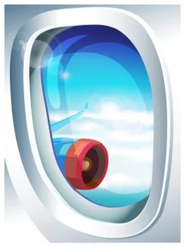 View from a plane window Stock Illustration