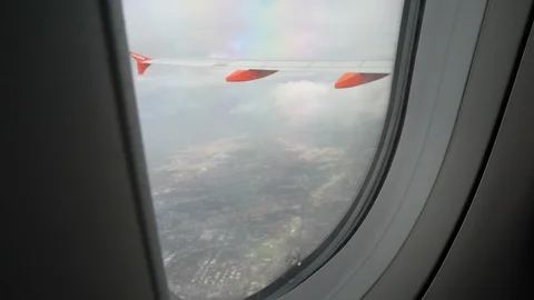 View from the plane window on Italy lands Stock Footage 108223004