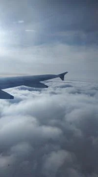 View from plane window. Sky view from plane window. Stock Photos