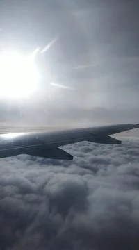 View from plane window. Sky view from plane window. Stock Photos
