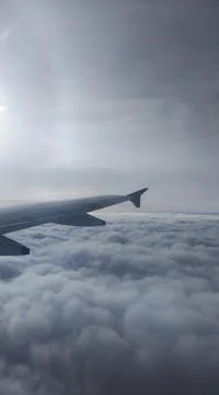 View from plane window. Sky view from plane window. Stock Photos